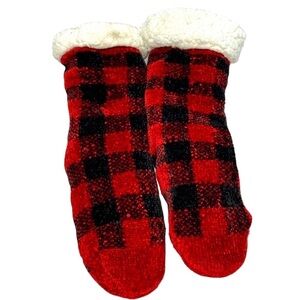 Muk Luks red fluffy socks